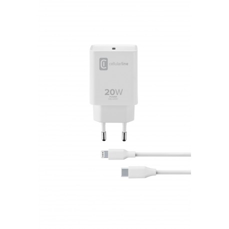 Travel charger kit, 20W PD usb-c to lightning iPhone, white