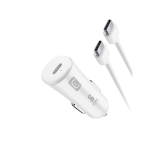 Autolader kit, 25W usb-c naar usb-c, super fast charge, wit
