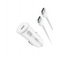 Chargeur voiture kit, 25W usb-c vers usb-c, super fast charge, blanc