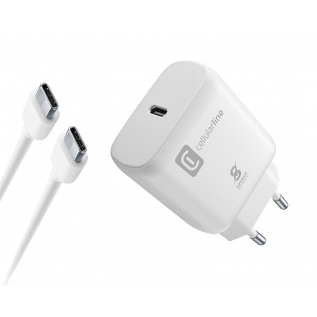 Travel charger kit, 25W PD usb-c to usb-c Samsung, white