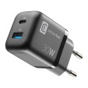 Chargeur secteur 30W, GaN multipower micro USB-A + USB-C PD, noir