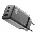 Chargeur secteur 65W, GaN multipower micro USB-A + 2x USB-C PD, noir