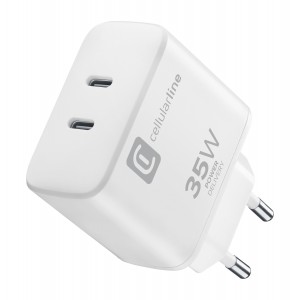 Travel charger, Apple 35W, 2x USB-C PD, white