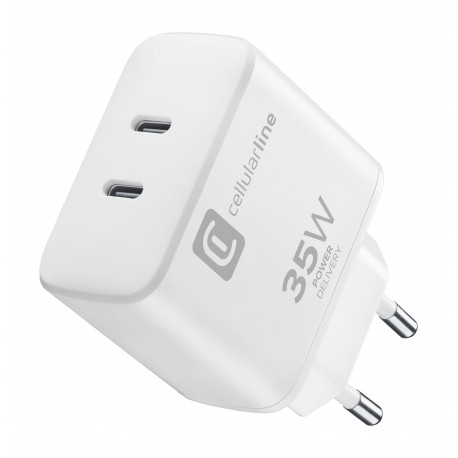 Chargeur, Apple 35W, 2x USB-C PD, blanc