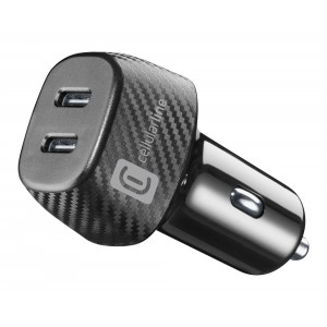 Chargeur voiture Duo 2x 20W USB-C PD, noir