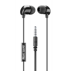 In-ear bekabeld, in-ear HPH met microfoon universeel, zwart