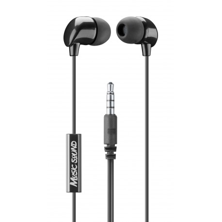 In-ear wired, in-ear HPH with mic universal, black