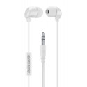 In-ear wired, in-ear HPH with mic universal, white