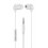 In-ear wired, in-ear HPH with mic universal, white