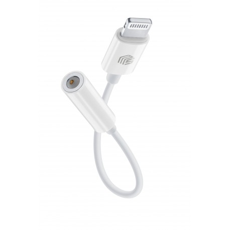 C&acirc;ble audio, 3,5mm jack femelle vers lightning, blanc