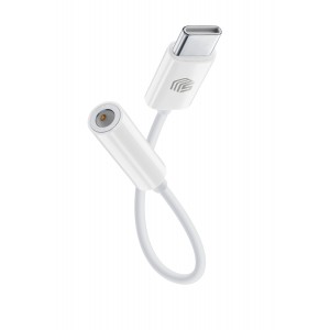 Audio cable, 3,5mm jack female to USB-C, white