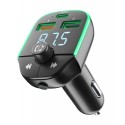 FM transmetteur voiture, BT, 1x USB-C 20W PD, 1x USB-A, RGB, noir