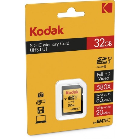 Kodak carte m&eacute;moire SD 32GB UHS-I U1 V10 Premium