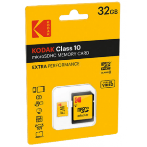 Kodak carte mémoire micro SD 32GB Class10 w/adapter Extra