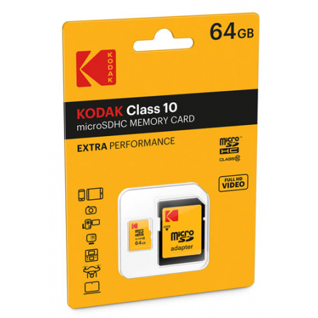 Kodak micro SD 64GB Class10 w/adapter Extra
