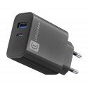 Chargeur secteur Multipower USB-C 20W PD + USB-A 12W, noir