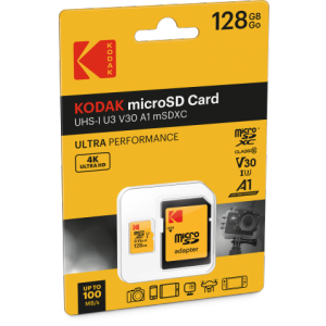 Kodak carte mémoire micro SD 128GB UHS-I U3 V30 Ultra