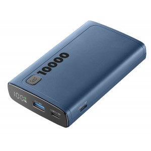 Chargeur portable Elite, 10000mAh, USB-C input 18W, USB-C output 20W PD, USB-A, bleu