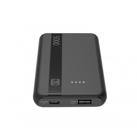 Powerbank Entry, 5000mAh, 1x USB-A output 12W, 1x USB-C input, black