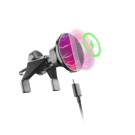 Support voiture Mag, recharge sans fil 7,5W MagSafe, grille de ventilation, noir