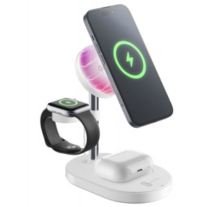 Mag Trio 3-in-1, Qi2 wireless charging station 15W + 5W, incl 30W charger, white