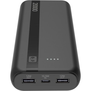 Draagbare lader Entry, 20000mAh, 2x USB-A output 12W, 1x USB-C input, zwart