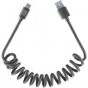 Câble spiralé, USB-A vers USB-C, 120 cm, noir