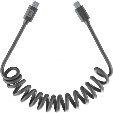Spiral cable, USB-C to USB-C, 120cm, black