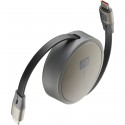 Retractable USB-C to USB-C cable 5A 100W 1m, grey