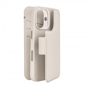 iPhone 16, leather case wallet detachable, clay