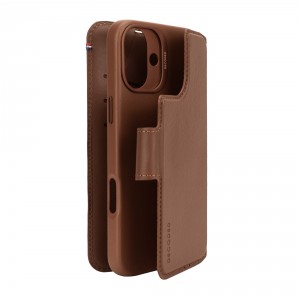 iPhone 16, leather case wallet detachable, brown