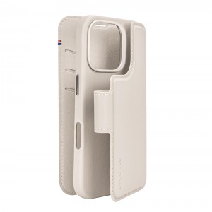 iPhone 16 Pro, leather case wallet detachable, clay