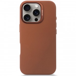 iPhone 16 Pro, lederen hoesje MagSafe, bruin