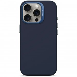 iPhone 16 Pro, housse silicone MagSafe, bleu marine