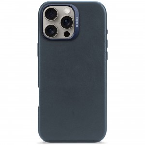 iPhone 16 Pro Max, lederen hoesje MagSafe, donkerblauw