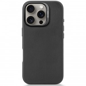 iPhone 16 Pro, leather case MagSafe, black