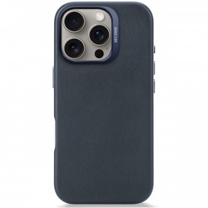iPhone 16 Pro, leather case MagSafe, navy