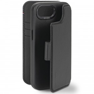 iPhone 16E, leather case detacheable wallet, black