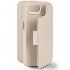 iPhone 16E, housse cuir wallet amovible, clay