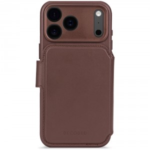 iPhone 17 Pro Max, Leather case wallet detacheable MagSafe, brown