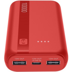 Draagbare lader Essential 10000mAh, 2x USB-A, 1x USB-C, rood