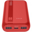 Draagbare lader Essential 10000mAh, 2x USB-A, 1x USB-C, rood
