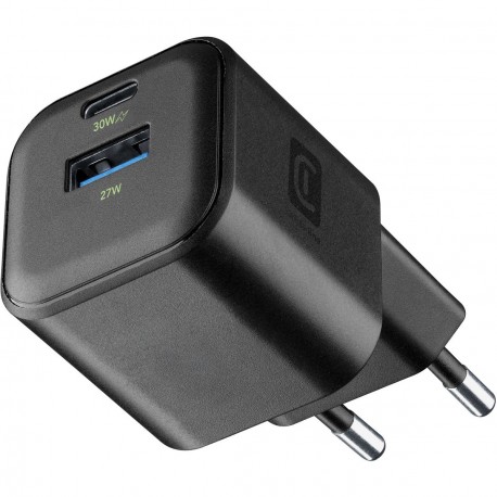 Charger Multi 30W, 1x USB-C 30W PD + 1x USB-A 27W QC, black