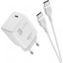 Reislader kit Apple 40W USB-C + 100cm USB-C kabel, wit