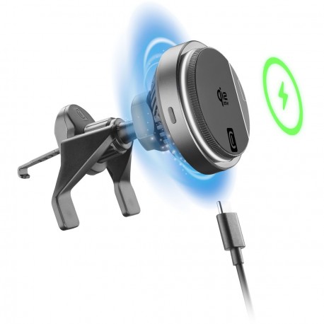 Support voiture Freeze Mag Qi2 25W, syst&egrave;me de montage double, noir