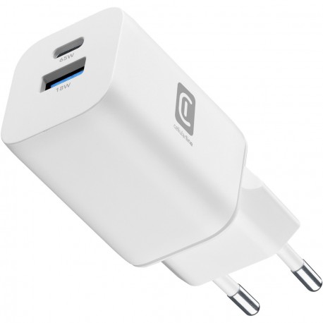 Charger IT GAN 65W Dual USB-A + USB-C PD, white