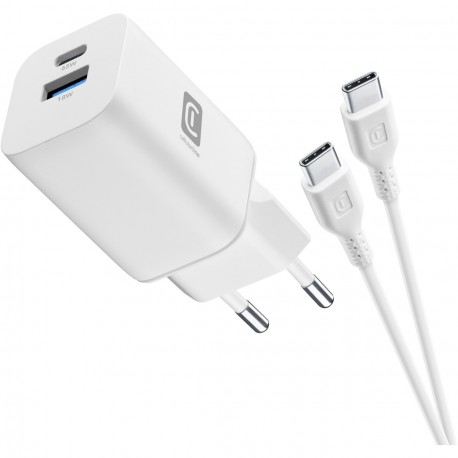 Kit lader IT 65W GAN+Dual + USB-C kabel 200cm, wit