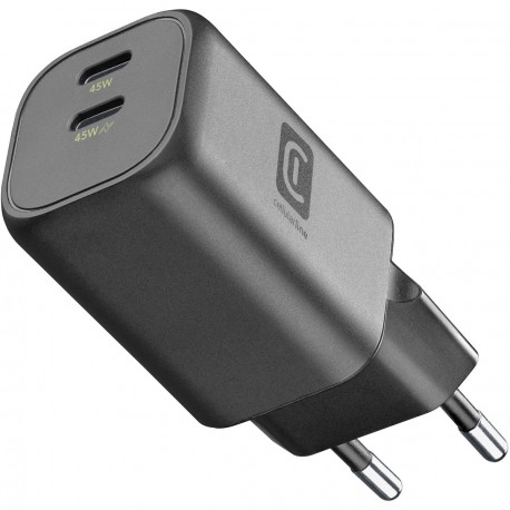 Chargeur 45W GAN+, Dual USB-C, noir