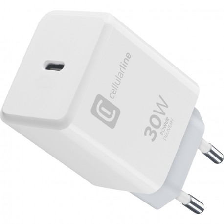 Kit charger Apple 30W PD + USB-C cable 100cm, white